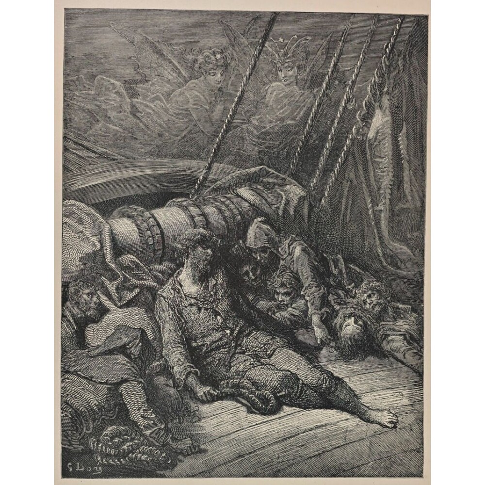 1889 Gustave Doré Engraving  "I Heard, and in My Soul Discerned"